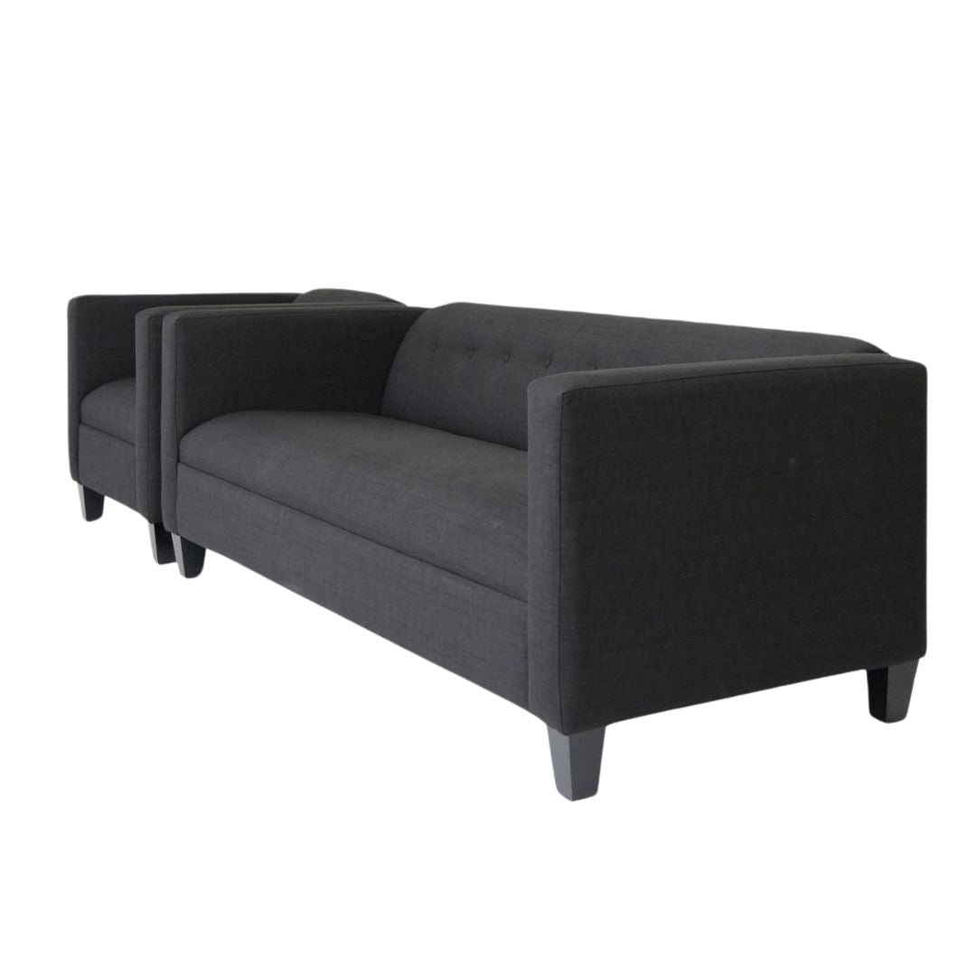 Two Piece Black Four Person Seating Set