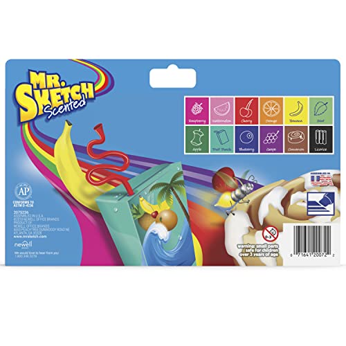 Mr. Sketch Scented Watercolor Marker Chisel Tip 12 Colors 12pcs/set 1905069